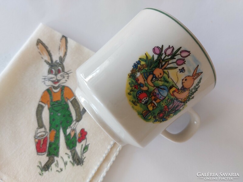Ceramic mug with Easter bunny pattern children's cup with vier jahreszeiten graphic