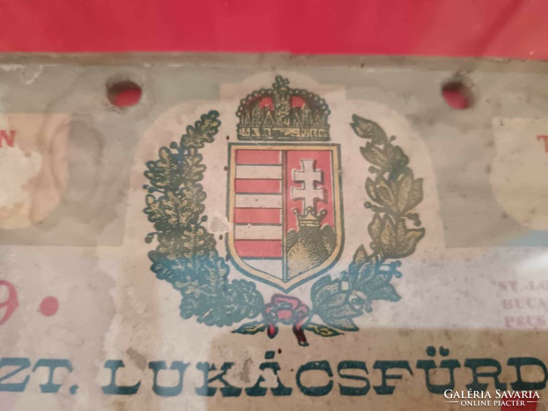 Szent lukácsfürdői kristály forrás ásványvíz, 1909-ből, papír kartonra kasírozva, utólag keretezve