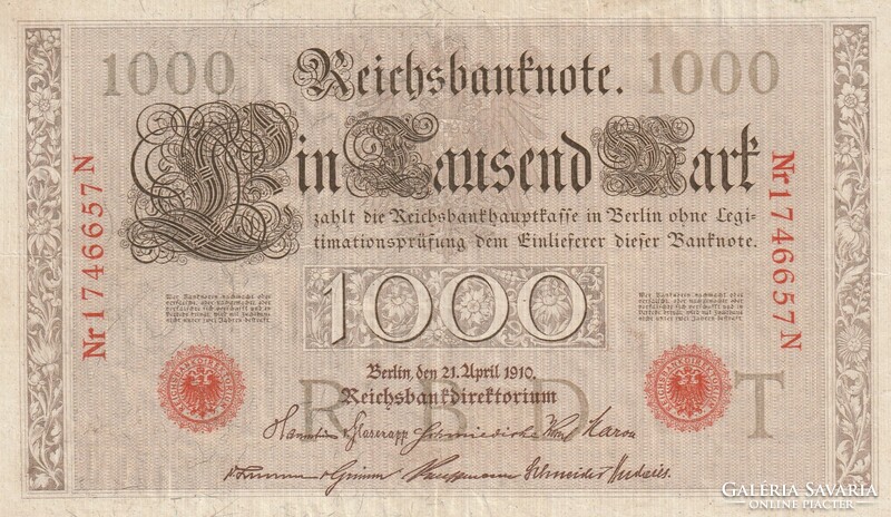 1000 German Imperial Marks 1910 issue