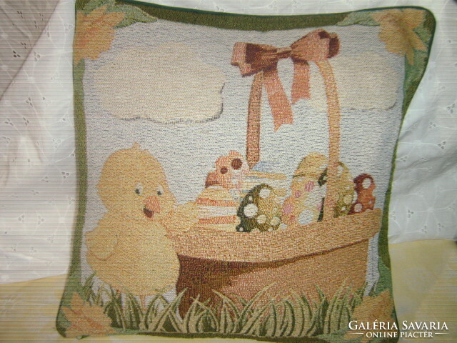 Beautiful Easter machine tapestry woven decorative pillow