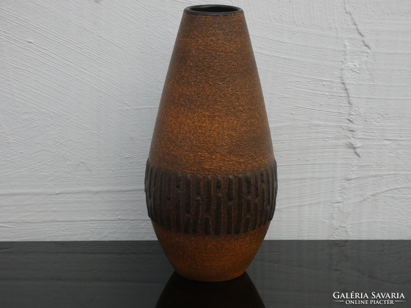Veb haldensleben brown East German ceramic vase (ddr) with form number 3102-a 1970