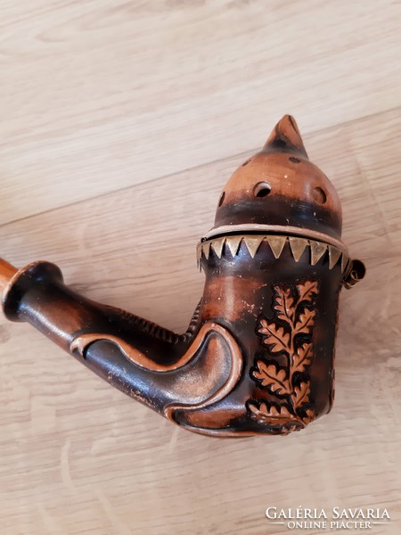 Old Hungarian coat of arms ceramic pipe