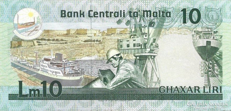 10 liri lira 1967-1986 Málta Gyönyörű Ritka