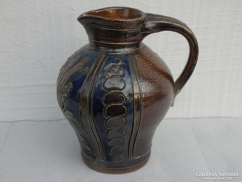 Elfriede Balzar-Kopp Style Ceramic Vase West German Salt Glazed Ceramic Jug 1970