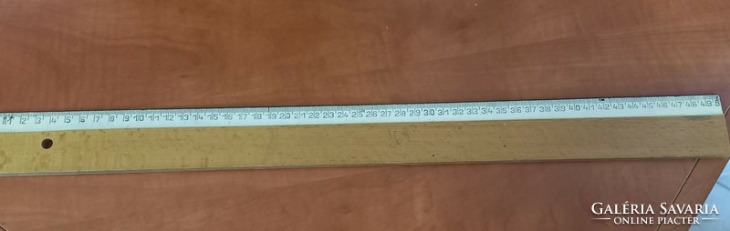 Wooden ruler with metal insert, 50 cm long