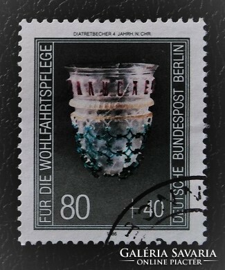 Bb768p / Germany - berlin 1986 valuable glass objects stamp series 80+40 pf value stamped