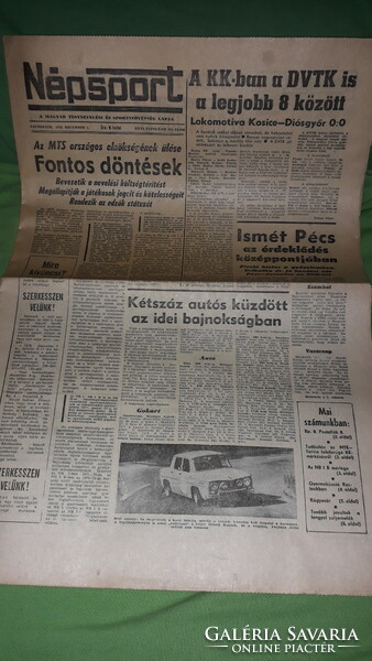 1970. december 3. csütörtök NÉPSPORT sport napilap újság jó állapotban a képek szerint