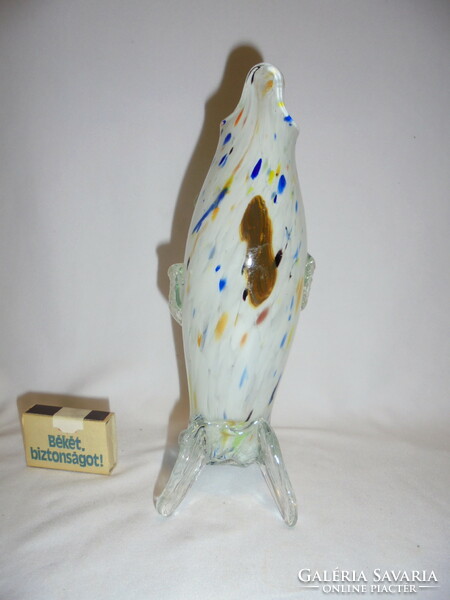 Retro üveg hal váza - nosztalgia darab