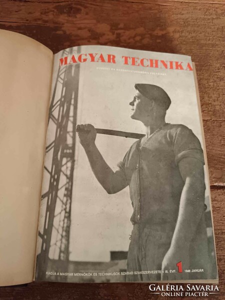 Magyar technika 1948-as év összes száma (6 db) egybekötve, jó állapotban, tele régi hirdetésekkel