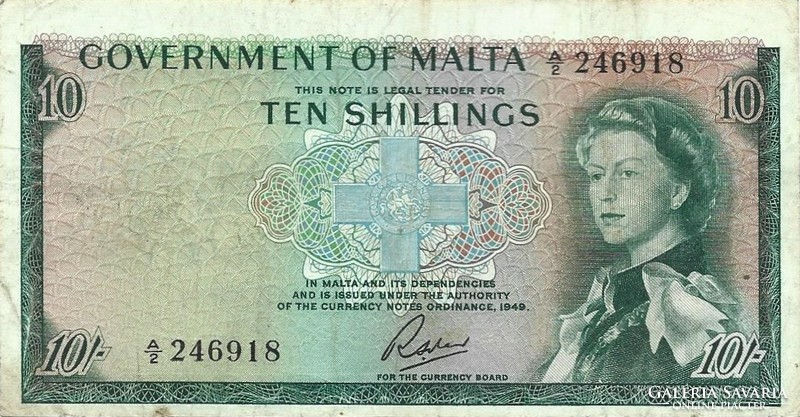 10 schilling shillings 1963 (1949) Málta Nagyon ritka