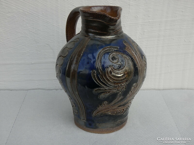 Elfriede Balzar-Kopp Style Ceramic Vase West German Salt Glazed Ceramic Jug 1970