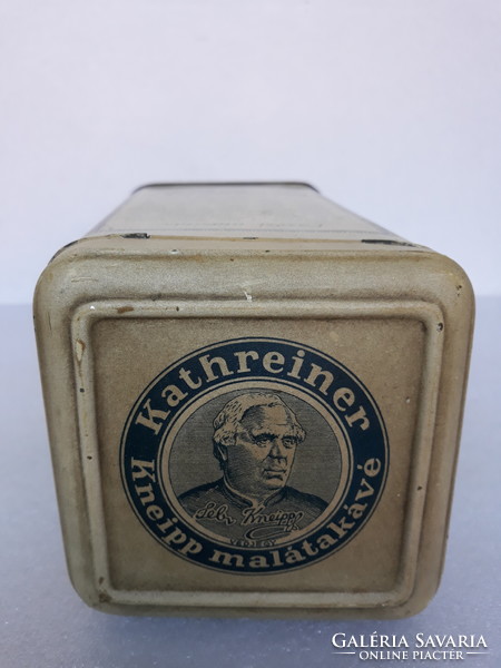 Antique kneipp malt coffee metal box, franck henrik fiaiai r.T. 1930s-40s