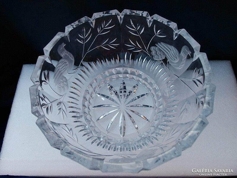 Bird crystal bowl