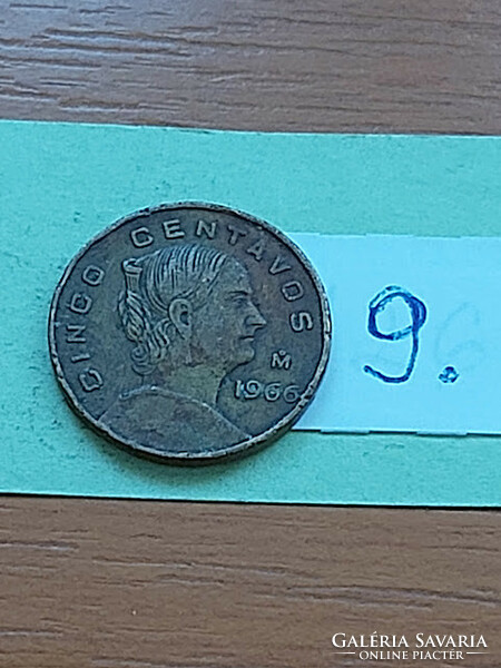 Mexico mexico 5 centavos 1966 brass, josefa ortiz de domínguez 9