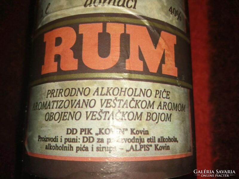Domaci *alpis* rum. Serbian retro drink. In an unopened 1 l bottle!
