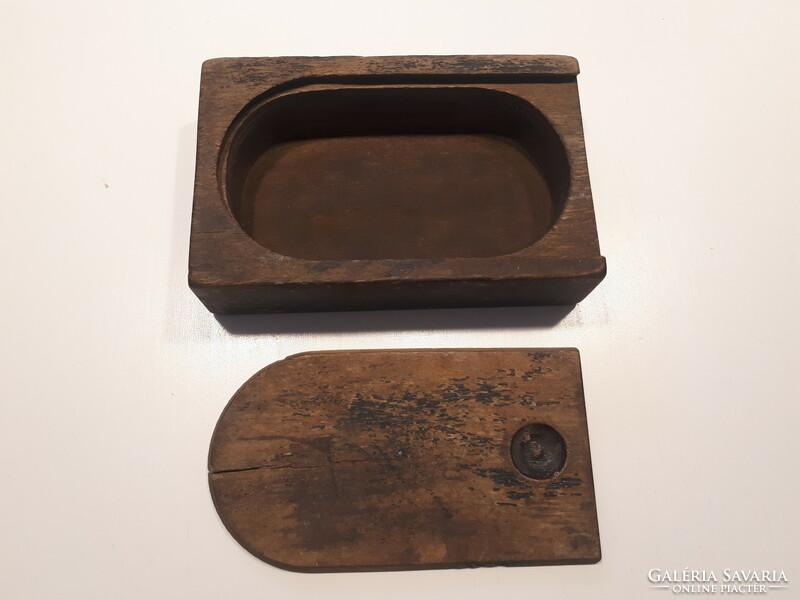 Antique small wooden box with sliding lid 3 x 8 x 13 cm