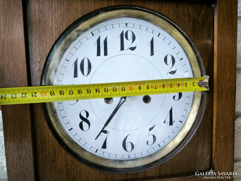 Leàraztam antique Art Nouveau wall clock with 2 heavy bim-bam polished glass intaziàs. Junghans k German clock