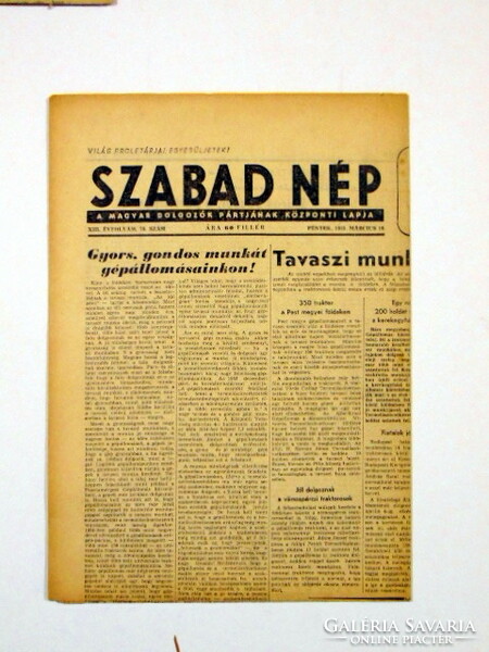 1953 March 28 / free people / newspaper - Hungarian / daily. No.: 26084