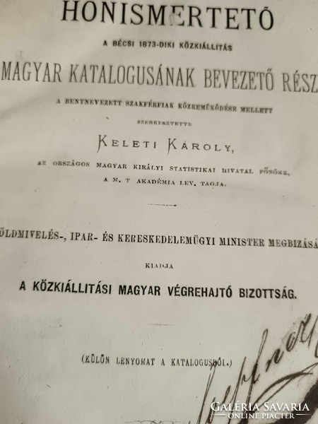 Károly Keleti: introduction to the Hungarian catalog of the 1873 public exhibition in Vienna/outside