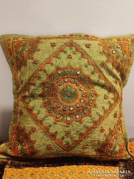 Authentic mirrored Indian cushion cover