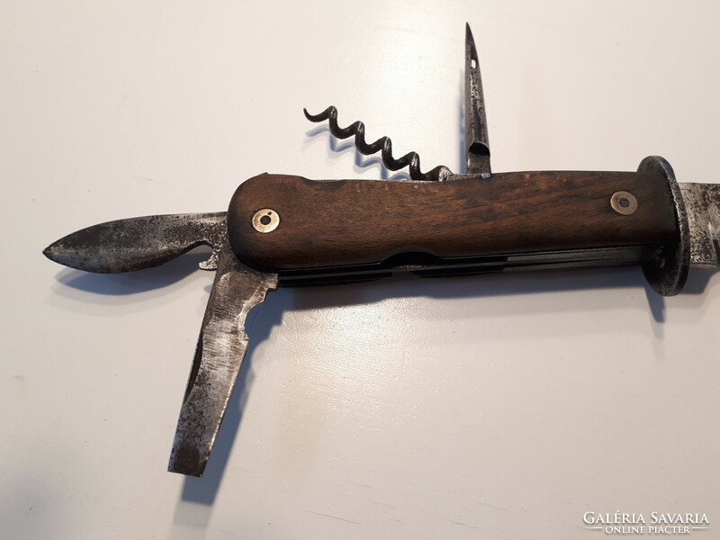 Antique multi-functional knife with carbon steel blade 24 cm