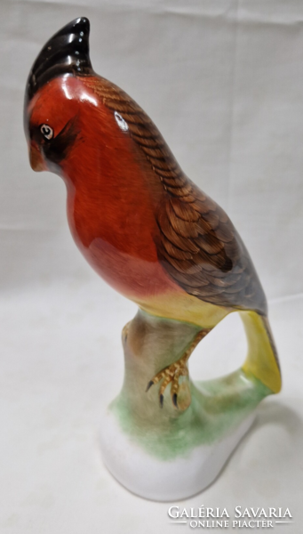 Bodrogkeresztúr large hand-painted ceramic parrot in perfect condition 20 cm.