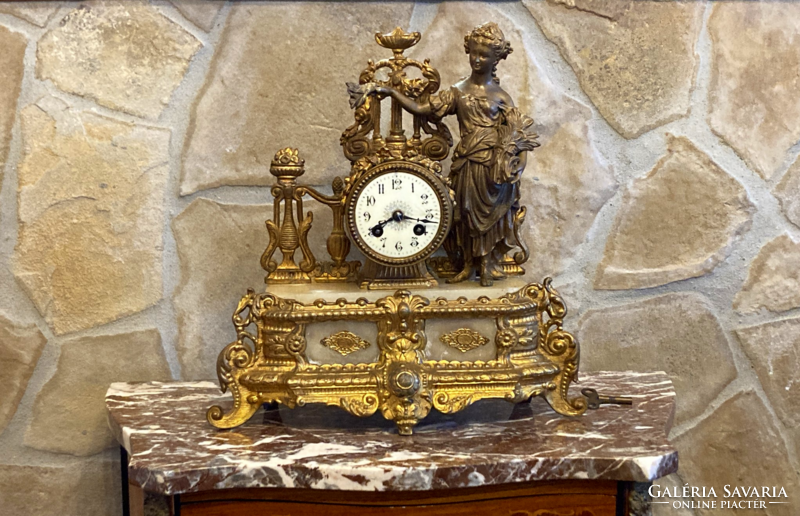 French a.D.Mougin fireplace clock