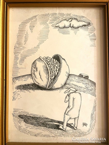 Dunai Imre két keretezett karikatúrája (Pestszenterzsébet, 1948 -)