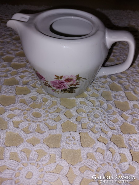 Hollóházi Seherezádé kávékiöntő, szép rózsás porcelán kávékiöntő tető nélkül, 2 személyes