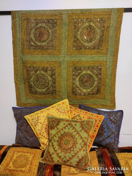 Authentic mirrored Indian cushion cover