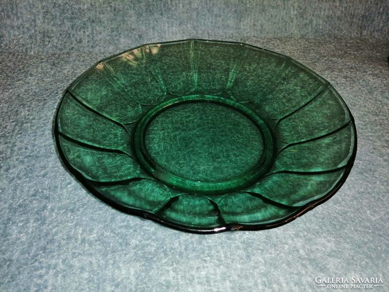 Zöld üveg kínáló átm 22 cm (A11)
