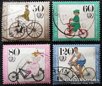 Bb735-8p / germany - berlin 1985 youth - history of the bicycle stamp series stamped