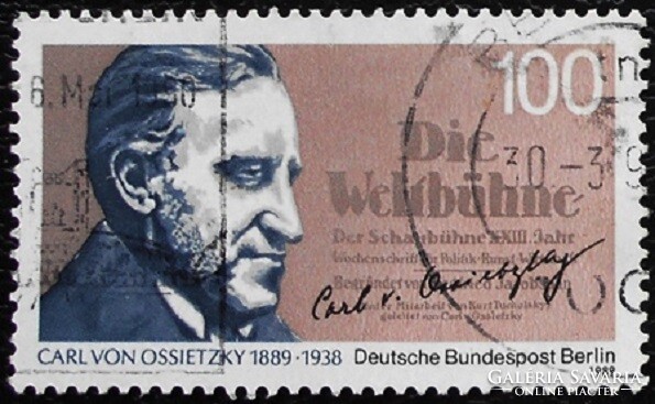 Bb851p / germany - berlin 1989 carl von ossietzky stamp stamped