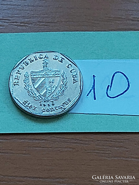 Cuba 10 centavos 1999 steel with nickel plating, castillo de la real fuerza 10