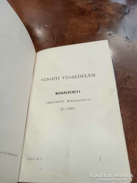 Zrínyi Miklós: Szigeti veszedelme, 1863-as kiadás, szép metszettel, vászon és papír kötésben