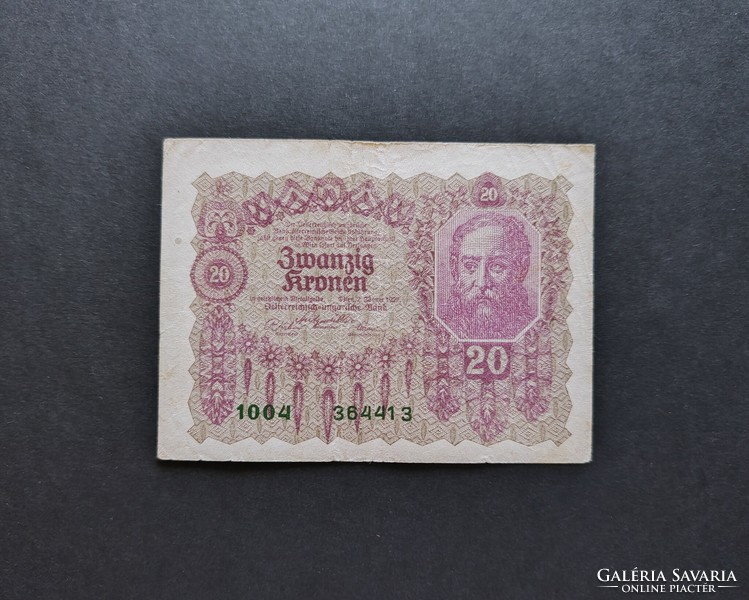 Austria 20 kroner 1922, f+