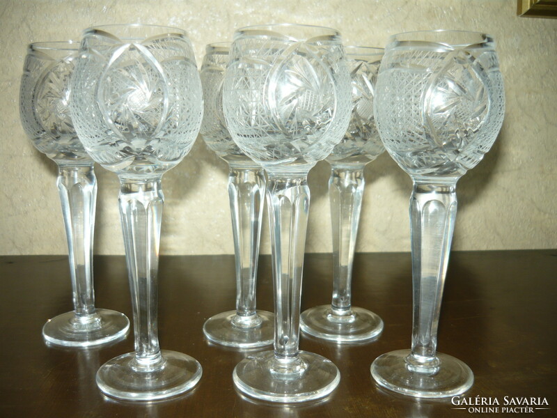Crystal liqueur glass, 6 pieces, 15 cm high