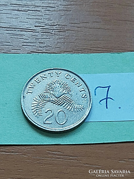 SZINGAPÚR 20 CENT 1986 Réz-nikkel,  Calliandra surinamensis 7