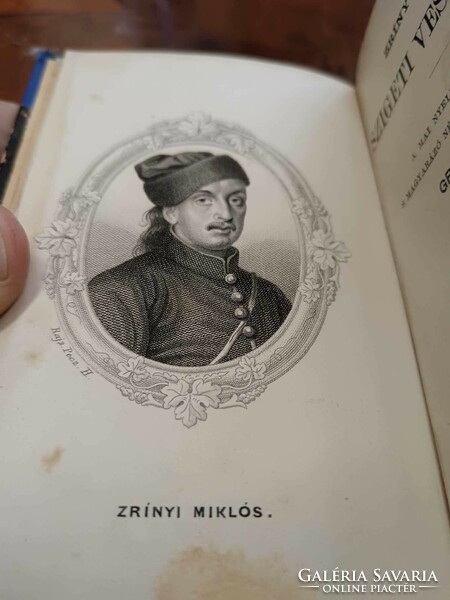 Zrínyi Miklós: Szigeti veszedelme, 1863-as kiadás, szép metszettel, vászon és papír kötésben