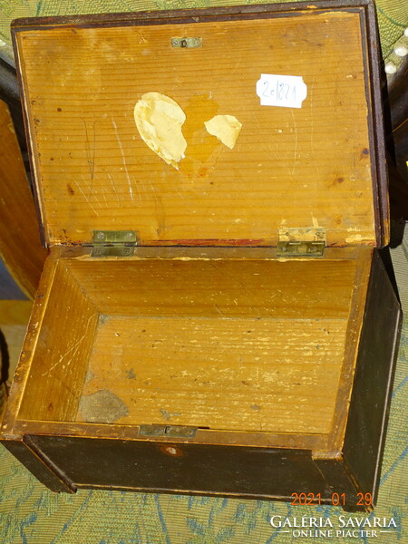 Old folk painted pine wood box file holder