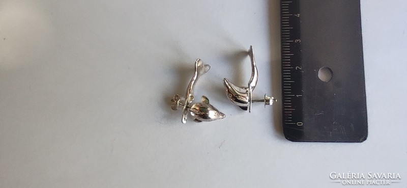 Silver dolphin earrings