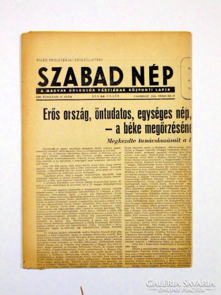 1953 április 5  /  SZABAD NÉP  /  Újság - Magyar / Napilap. Ssz.:  26085