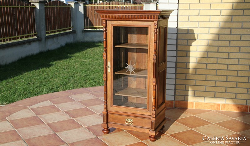 Tin German antique display case, glass cabinet 4