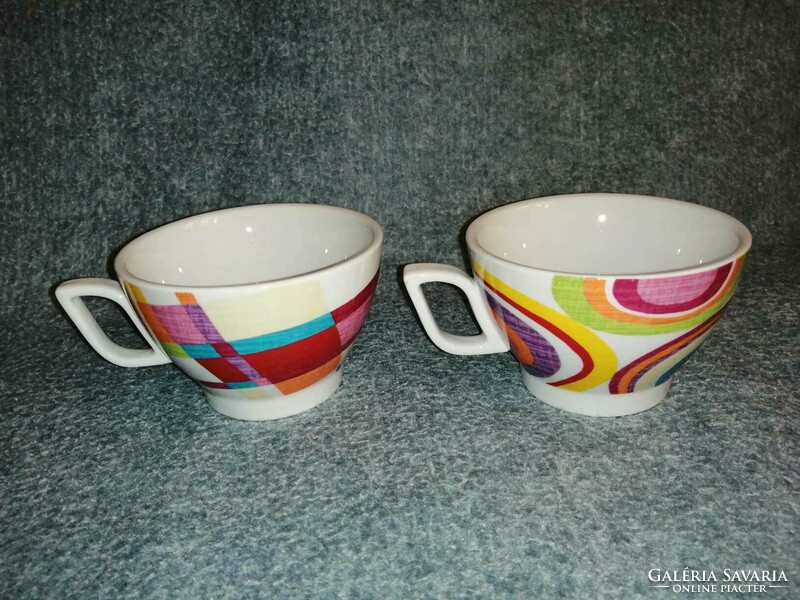 Fine porcelain tea, cappuccino cup, mug in pair (a11)