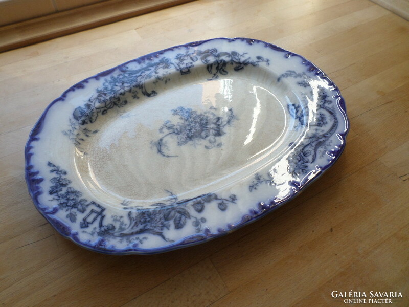 Antique cauldon faience oval bowl 29.5 x 39 cm