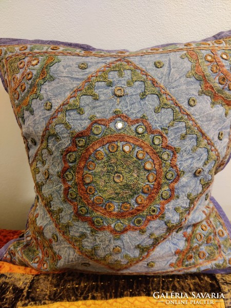 Authentic mirrored Indian cushion cover