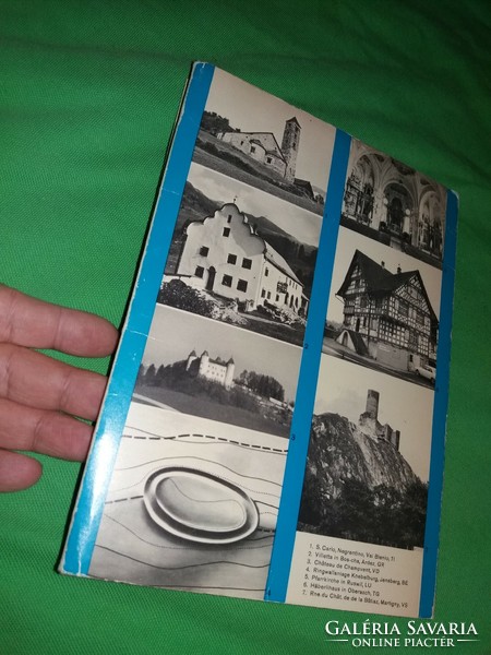 1970. SVÁJC német nyelvű kulturális ismertető füzet 82 X 117 cm óriástérképpel képek szerint