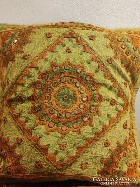 Authentic mirrored Indian cushion cover