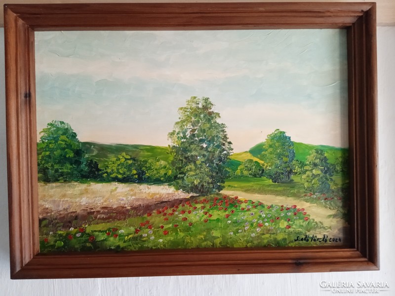 Szabó László.Szignózott festmény! Kortárs!26x36 cm.