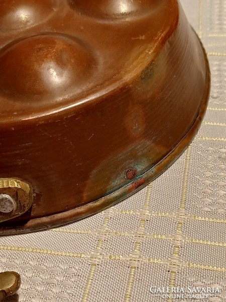 Red copper baking dish with tinned interior